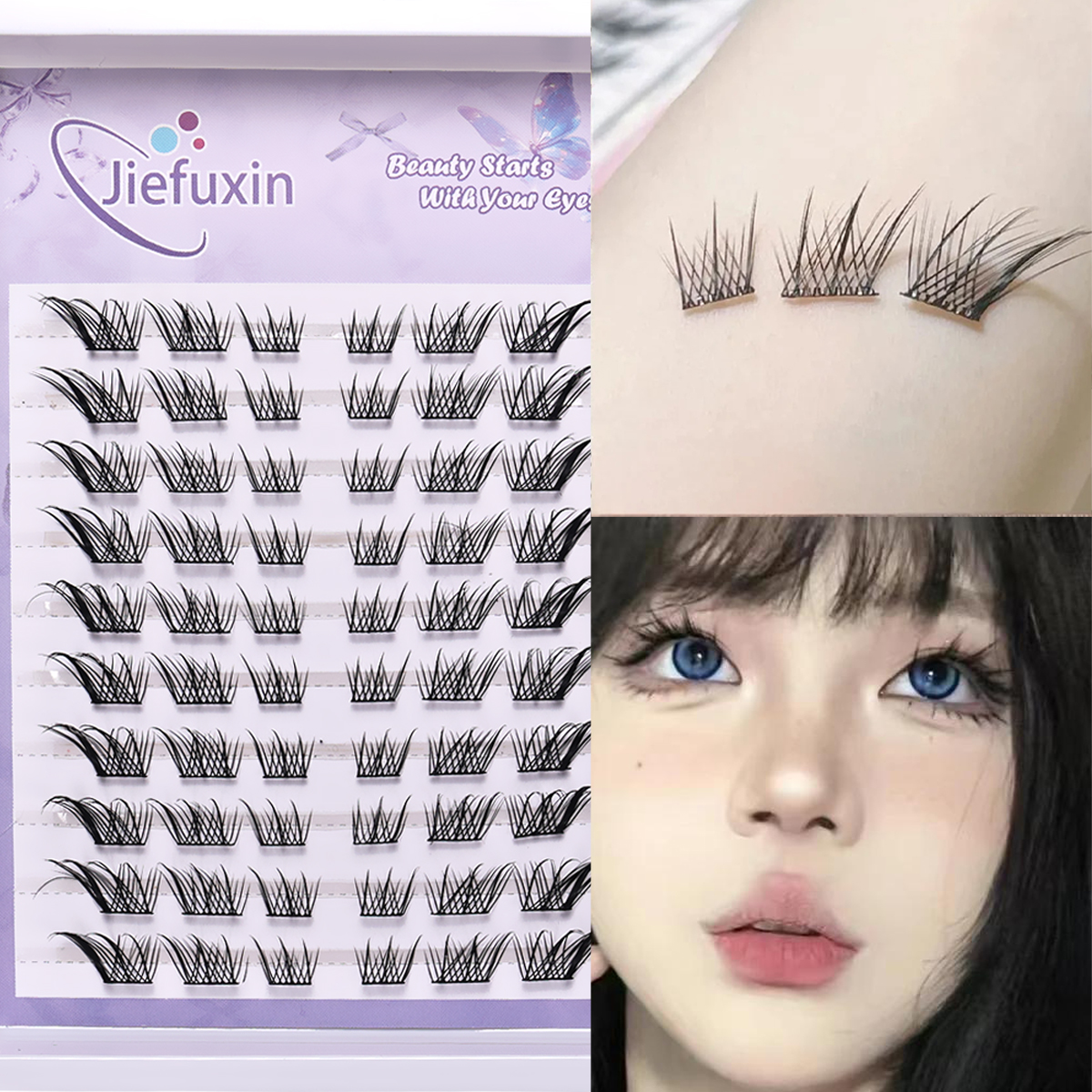 Eyelash Extension Fox Eye - 10Rows Fox Eye Effect Fluffy False