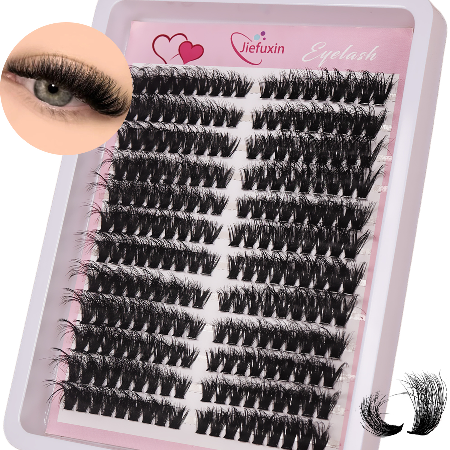 Eyelash Extension Cat Eye Wispy - Fluffy Volume Cluster Lashes Cat Eye