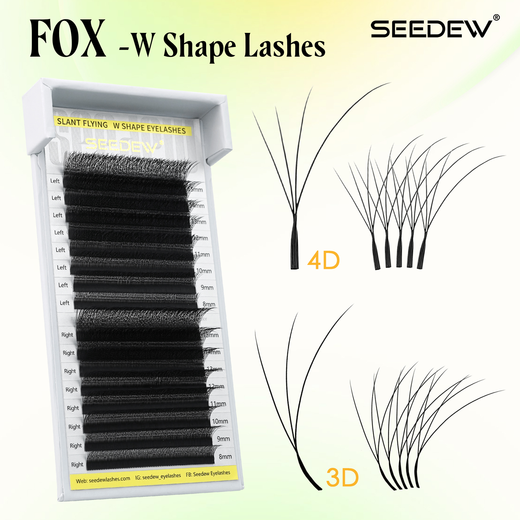 SEEDEW Fox 3D 4D Eyelash Exten - Eyelash Extension Fox Eye recensione e prezzo