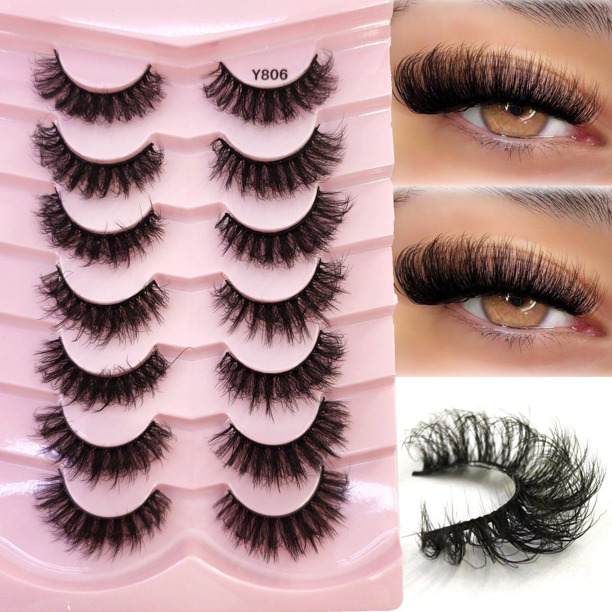 HBZGTLAD Fluffy Wispy Lashes N - Eyelash Extension Cat Eye Wispy recensione e prezzo