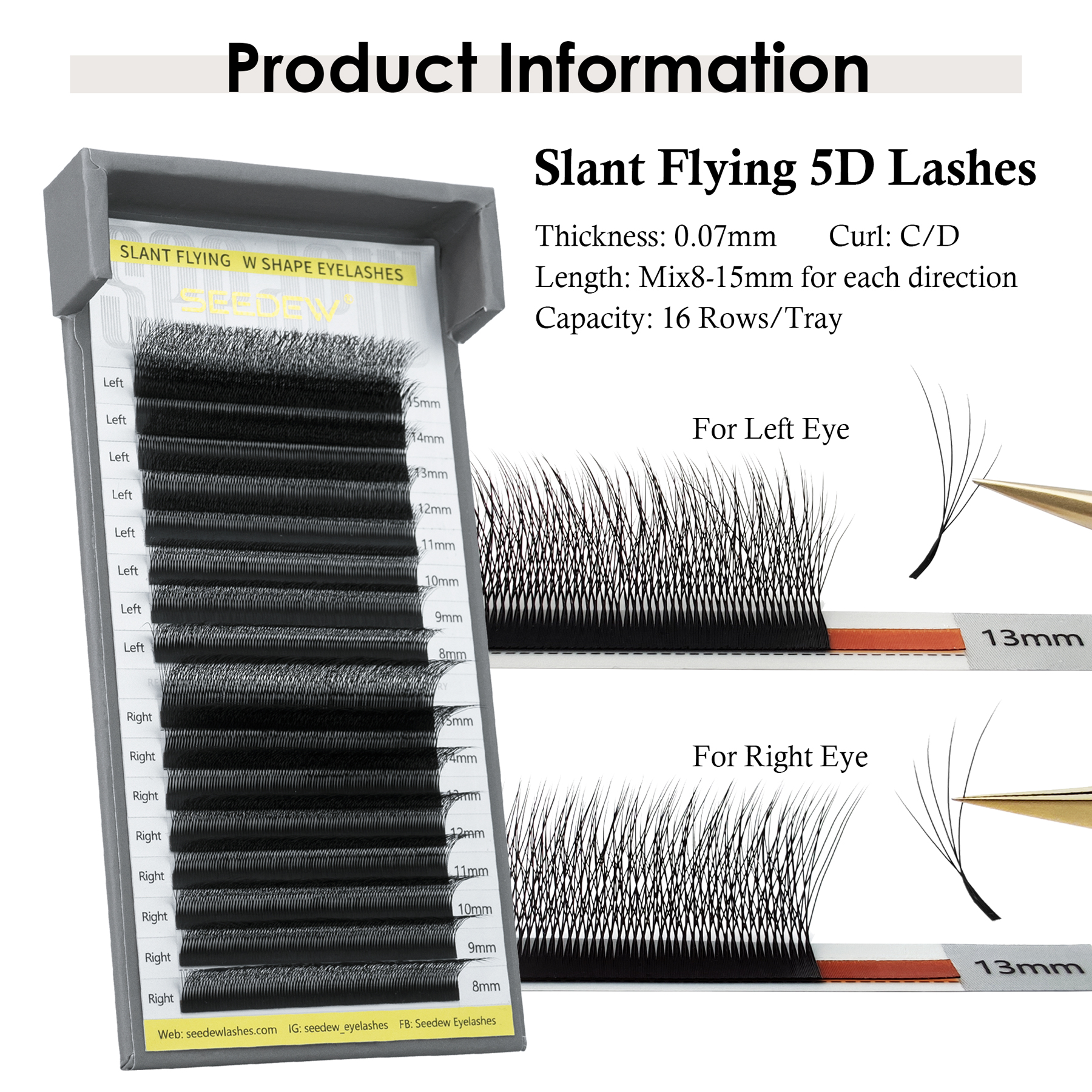SEEDEW Fox 5D Eyelash Extensio - Eyelash Extension Fox Eye recensione e prezzo