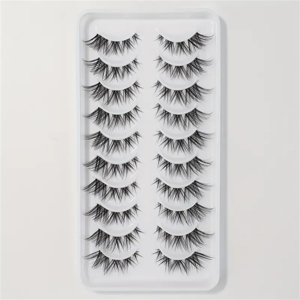 10 Pairs False Eyelashes Clust - Eyelash Extension Cat Eye Wispy recensione e prezzo