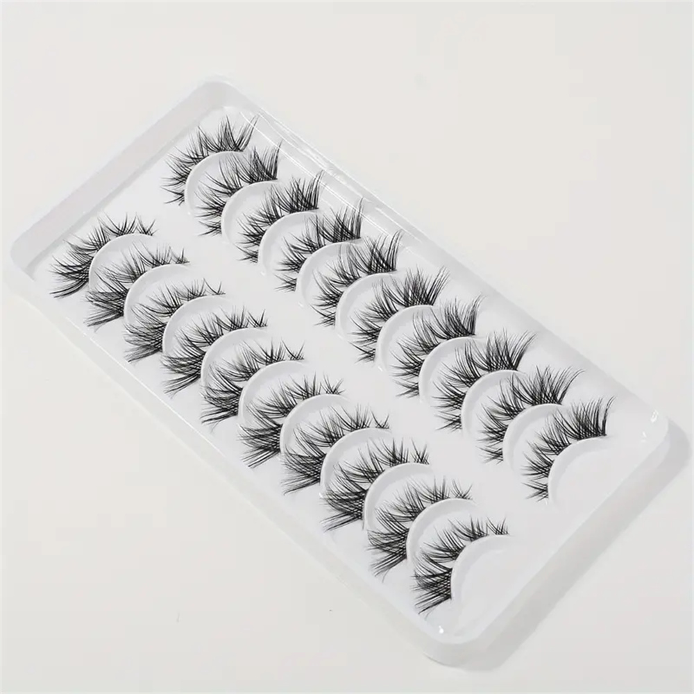 10 Pairs False Eyelashes Clust - Eyelash Extension Cat Eye Wispy recensione e prezzo