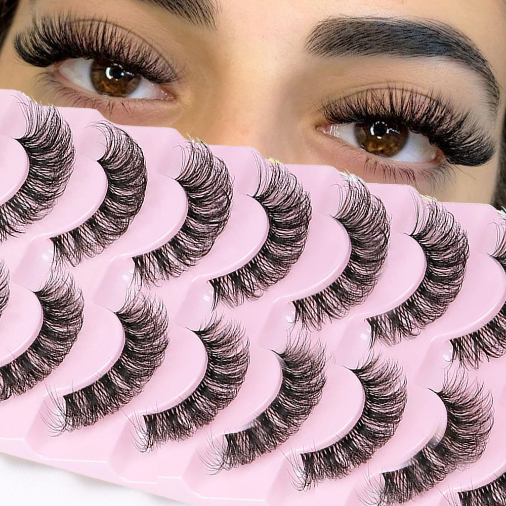 10 Pairs False Eyelashes 6D Su - Eyelash Extension Cat Eye Wispy recensione e prezzo
