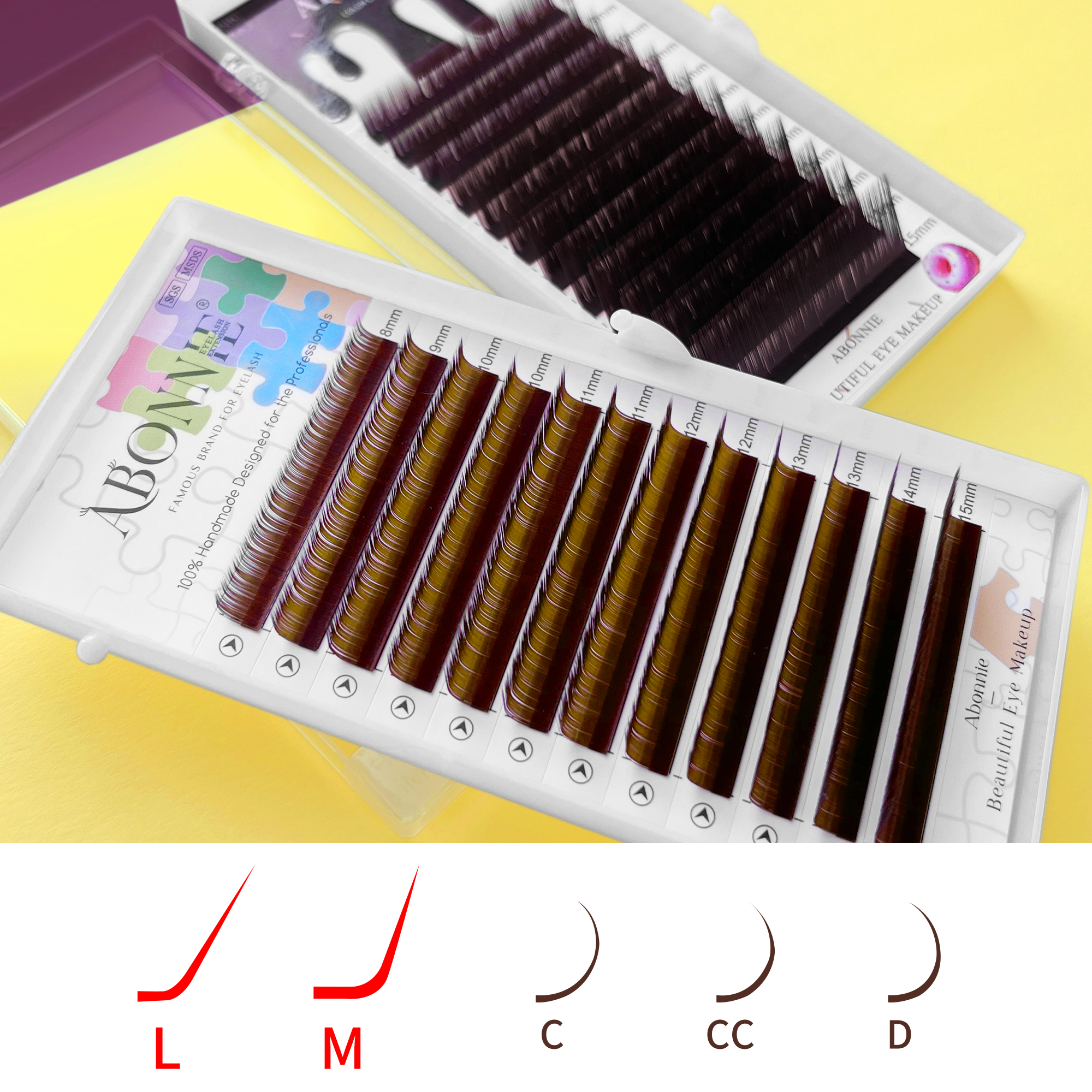 Abonnie Brown Colored M Curl E - Eyelash Extension Fox Eye recensione e prezzo