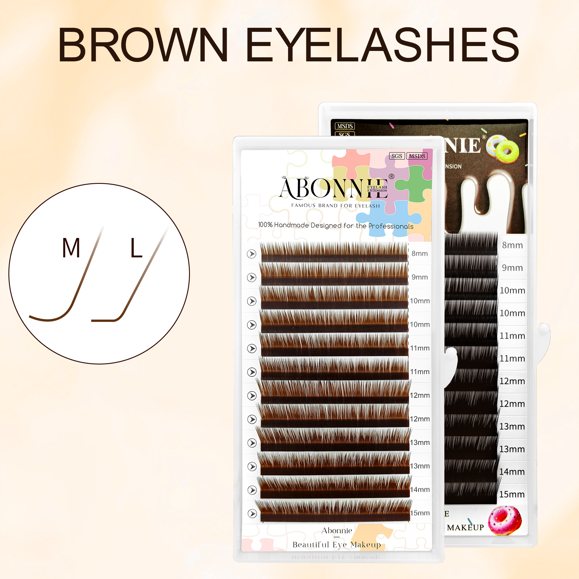 Abonnie Brown Colored M Curl E - Eyelash Extension Fox Eye recensione e prezzo