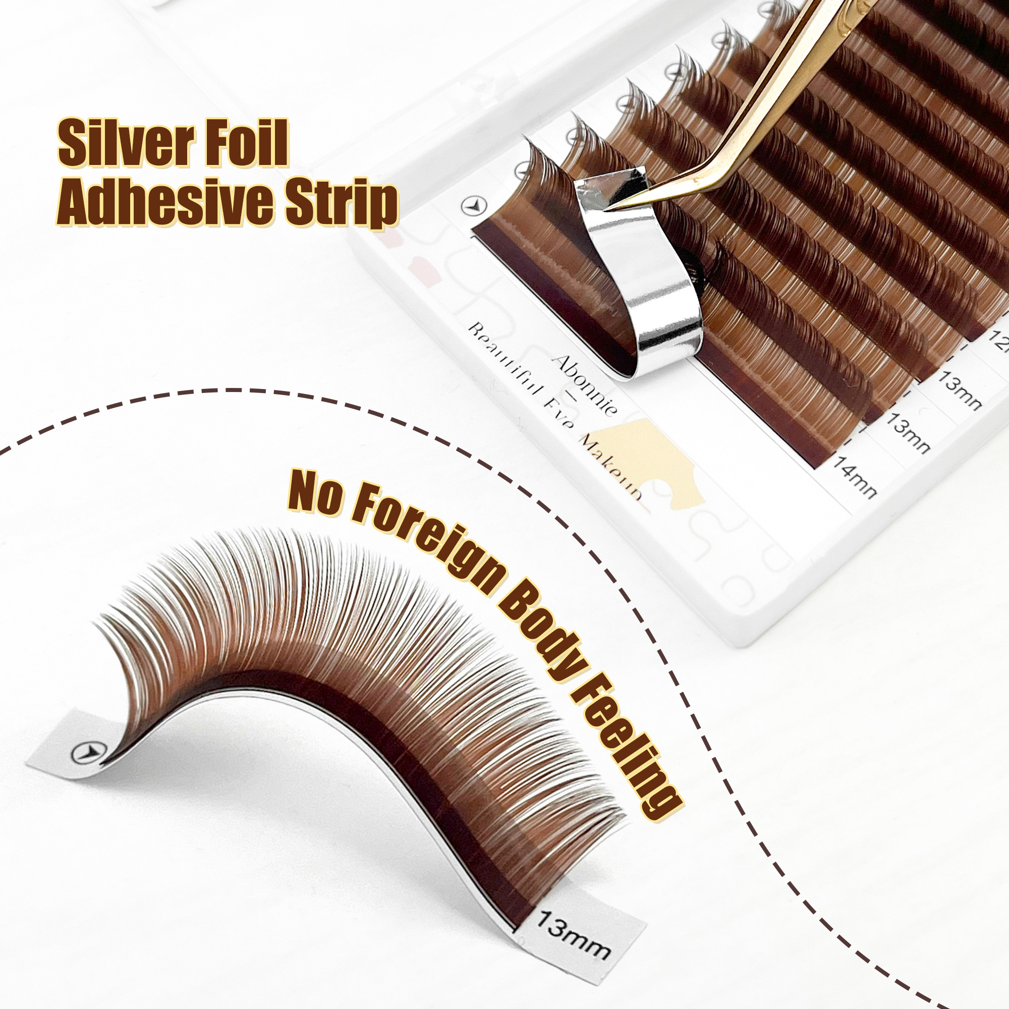 Abonnie Brown Colored M Curl E - Eyelash Extension Fox Eye recensione e prezzo
