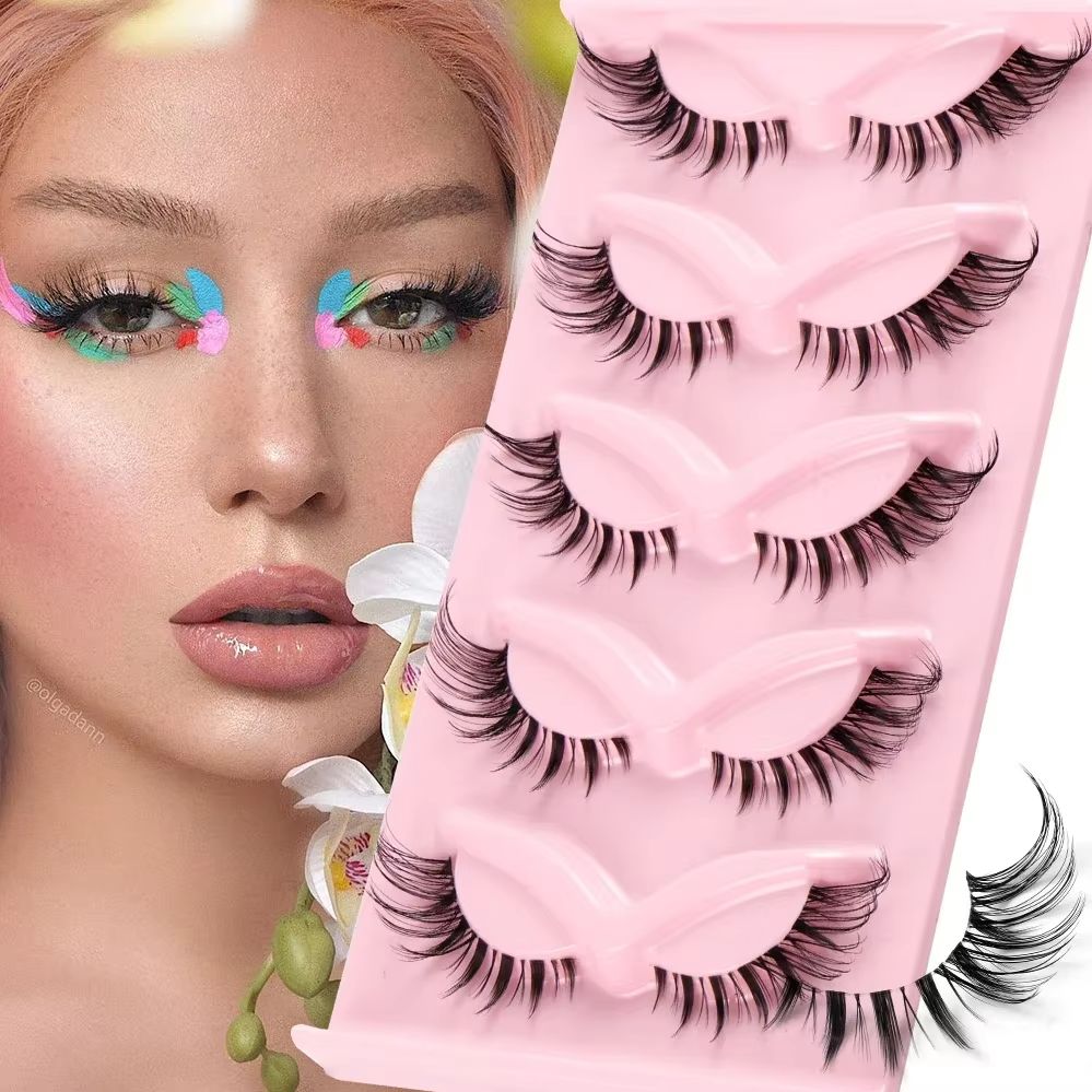 5 Pairs Cat Eye Fake Eyelashes - Eyelash Extension Fox Eye recensione e prezzo