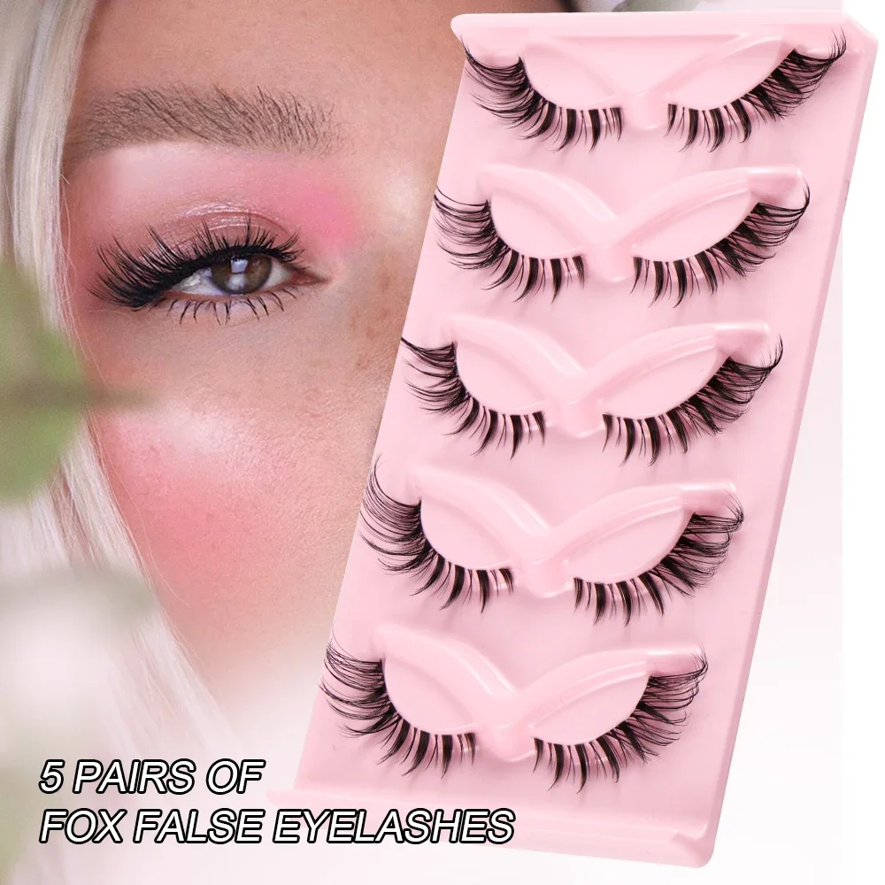 5 Pairs Cat Eye Fake Eyelashes - Eyelash Extension Fox Eye recensione e prezzo