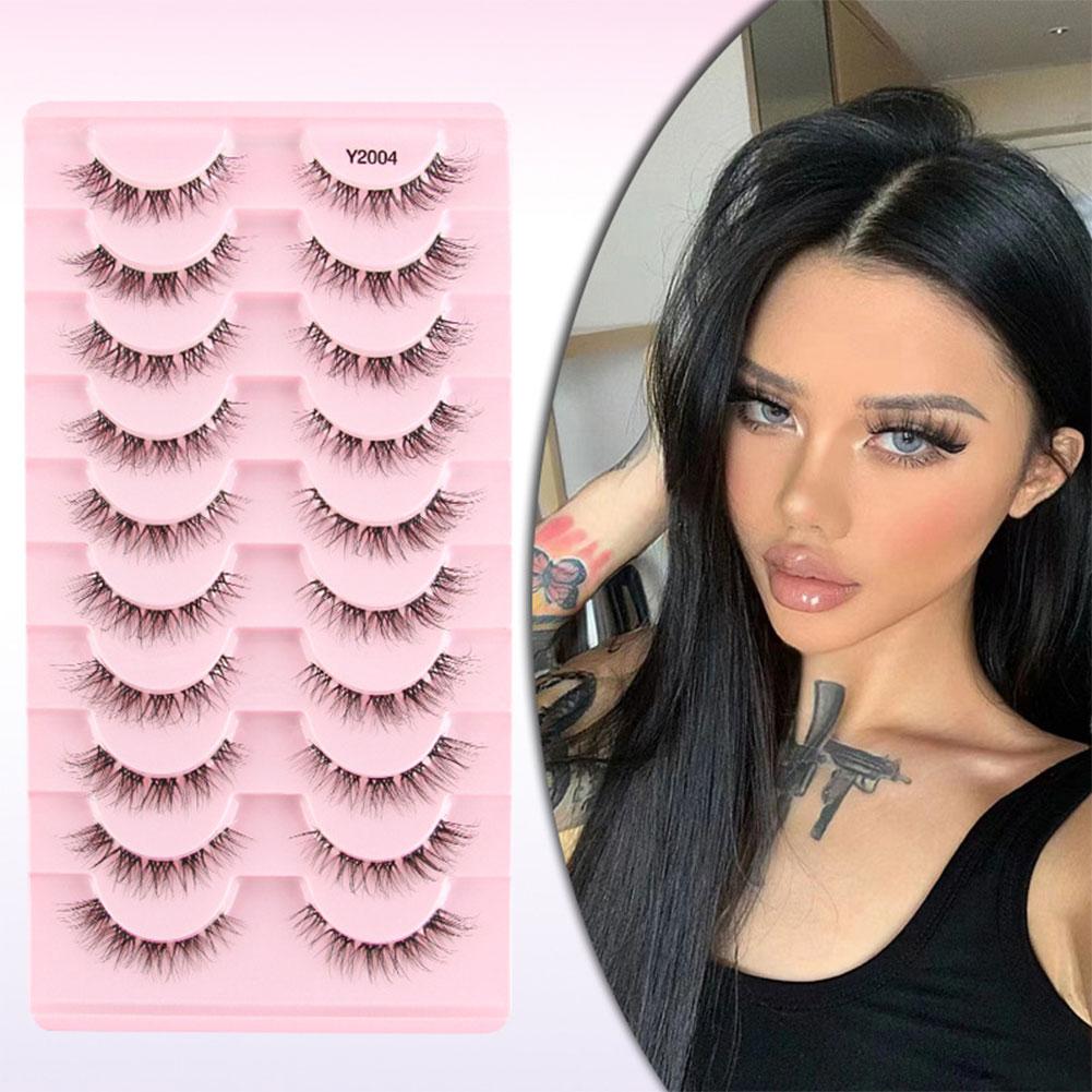 Handmade 10 Pairs 3D Faux Mink - Eyelash Extension Cat Eye Wispy recensione e prezzo
