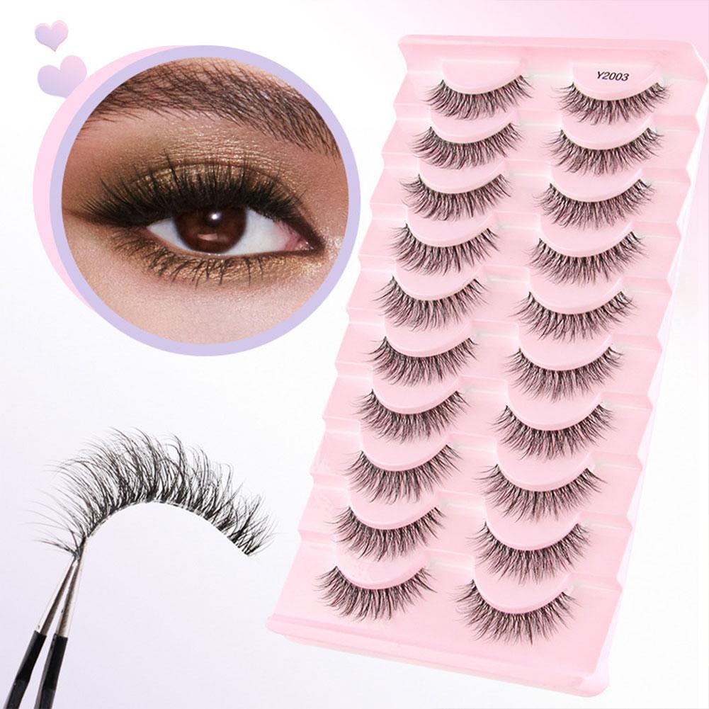 Handmade 10 Pairs 3D Faux Mink - Eyelash Extension Cat Eye Wispy recensione e prezzo