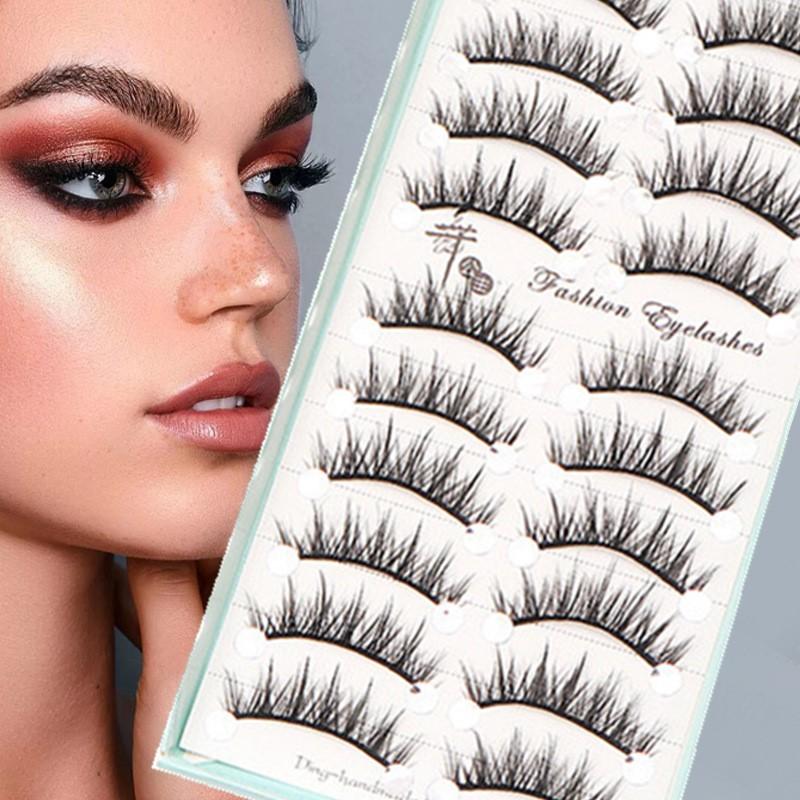 10 Pairs Natural Long Wispy Ca - Eyelash Extension Cat Eye Wispy recensione e prezzo